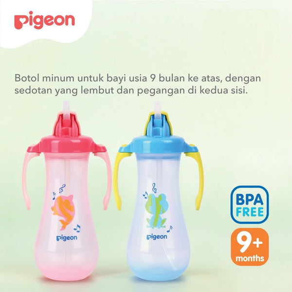 PIGEON Tall Straw Bottle | Botol Minum Bayi 300ml BPA FREE