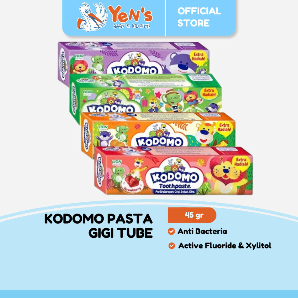 Kodomo Pasta Gigi Melon Tube 45 gr / Pasta Gigi Gel Active Fluoride & Xylitol