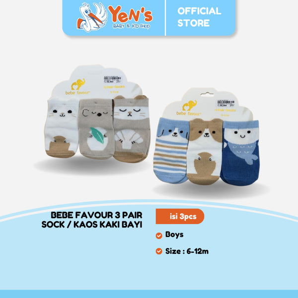 Bebe Favour 3 Pair Sock Boys - Kaos Kaki Bayi Laki Laki