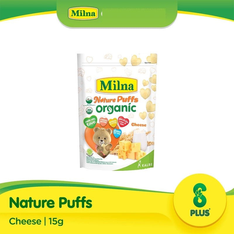 Milna Organic Nature Puffs - Camilan Bayi Bebas Gluten & Tinggi Kalsium