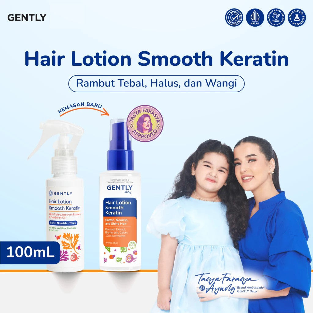 Gently Hair Lotion Smooth Keratin with Celery, Beetroot Extract, & Candlenut Oil 100 ML