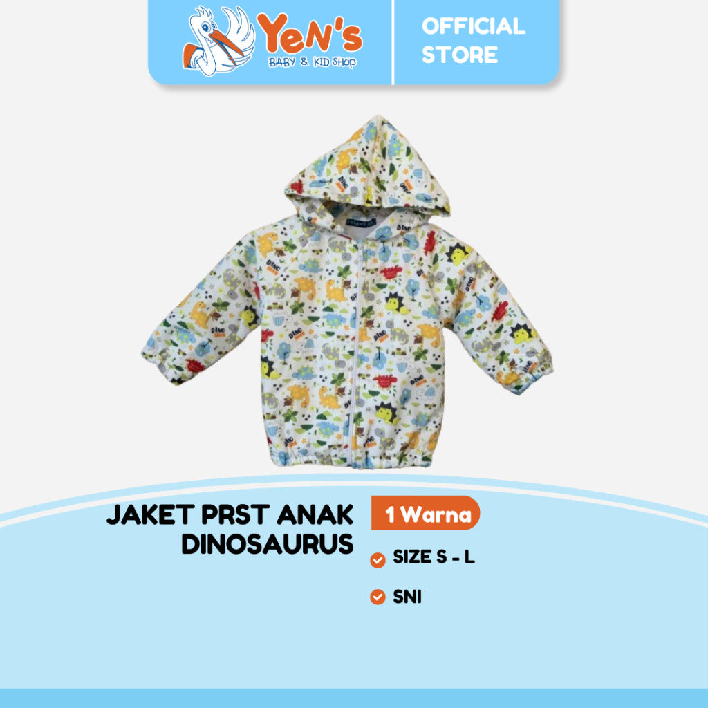 FERGORI Jaket Anak Laki Laki Parasut Motif Dino S-L