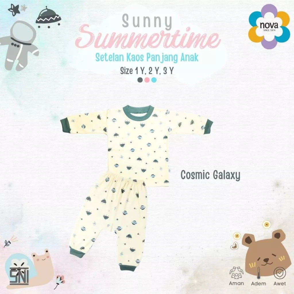 NOVA Sunny Summertime Series - Setelan Anak Kaos Panjang Anak 1-3 Tahun (1 Stel)