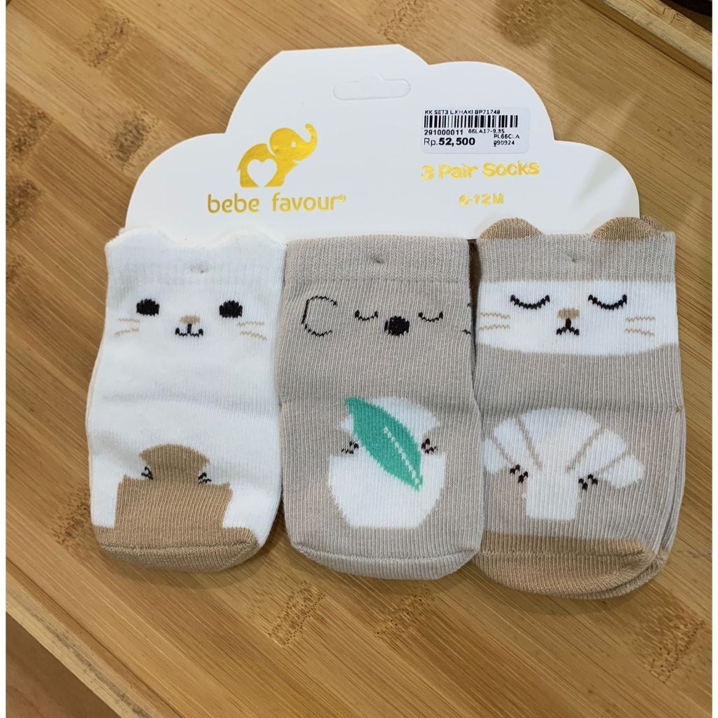 Bebe Favour 3 Pair Sock Boys - Kaos Kaki Bayi Laki Laki