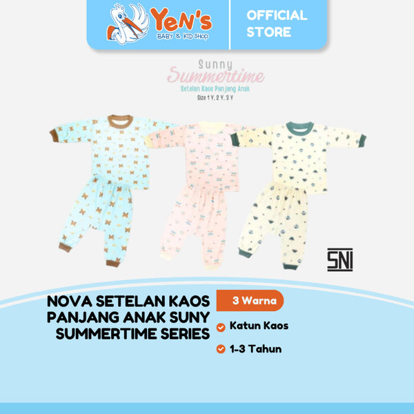 NOVA Sunny Summertime Series - Setelan Anak Kaos Panjang Anak 1-3 Tahun (1 Stel)