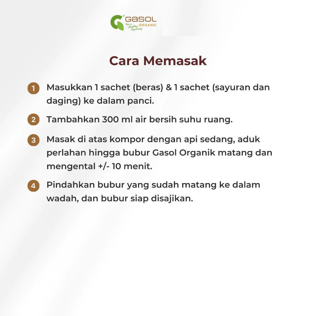 GASOL Quick Cook Bubur Beras Organik Makanan Bayi MPASI 100gr