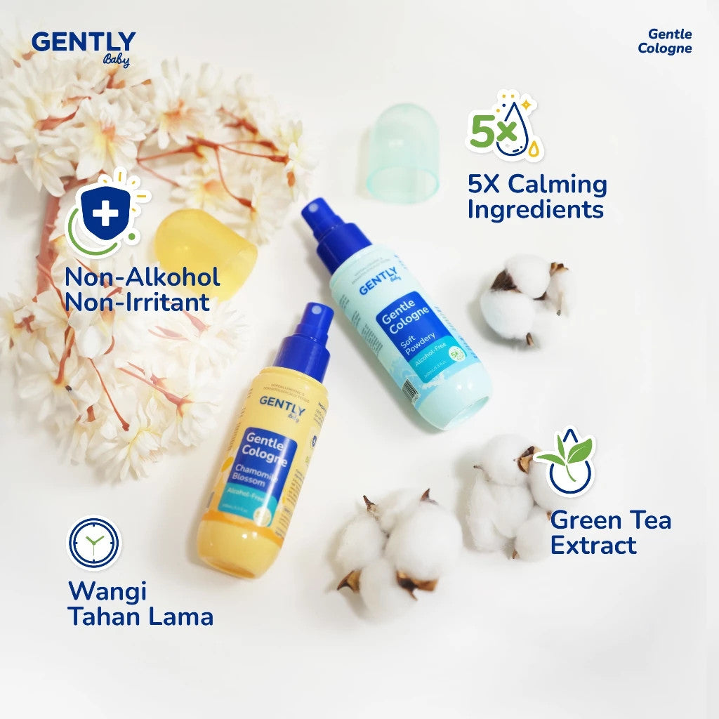 GENTLY Baby Gentle Cologne 100ml  - Parfum Bayi Non Alkohol -  Newborn & Sensitive-skin Friendly