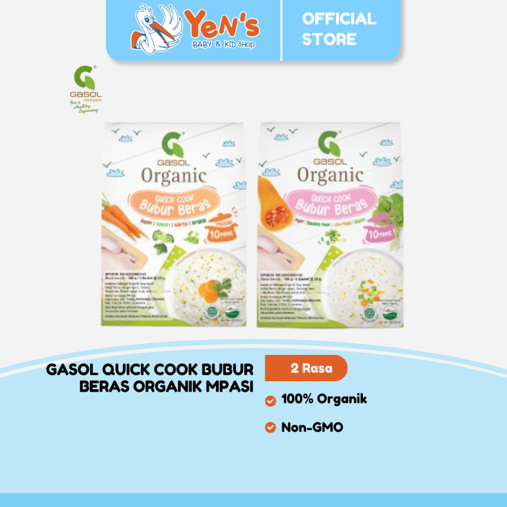 GASOL Quick Cook Bubur Beras Organik Makanan Bayi MPASI 100gr
