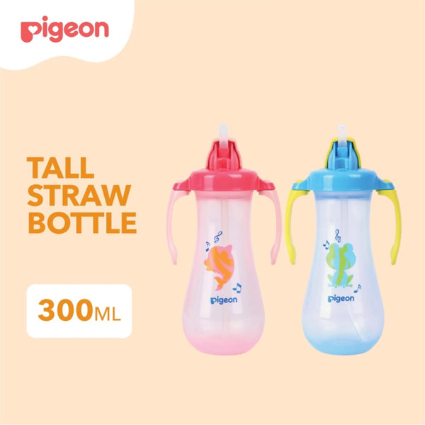 PIGEON Tall Straw Bottle | Botol Minum Bayi 300ml BPA FREE