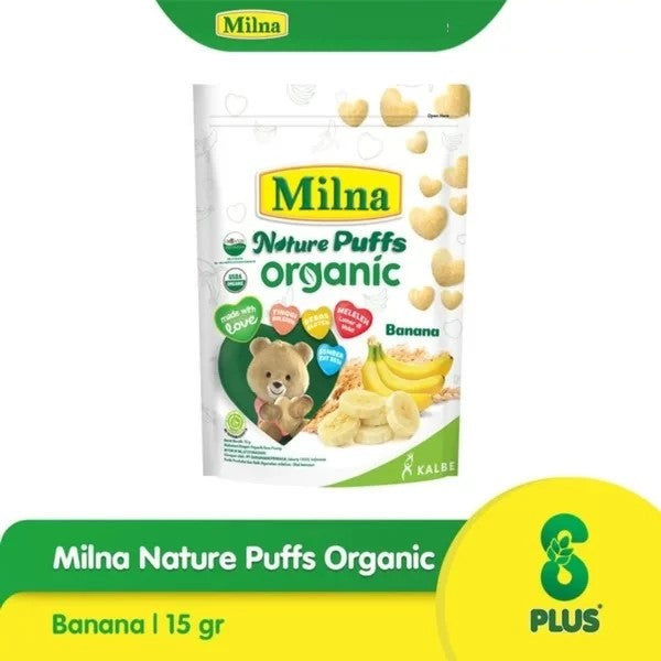Milna Organic Nature Puffs - Camilan Bayi Bebas Gluten & Tinggi Kalsium
