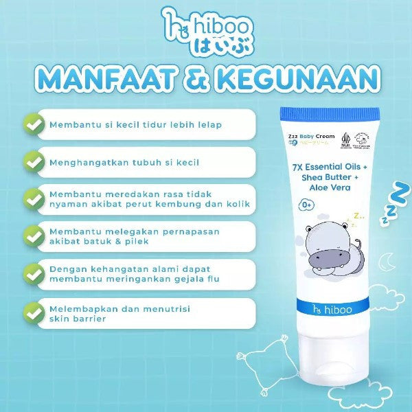 hiboo Deep Sleep Baby Cream 30g+15g 7X Essential Tidur & Kolik Calming Baby Cream Skincare Anak Bayi