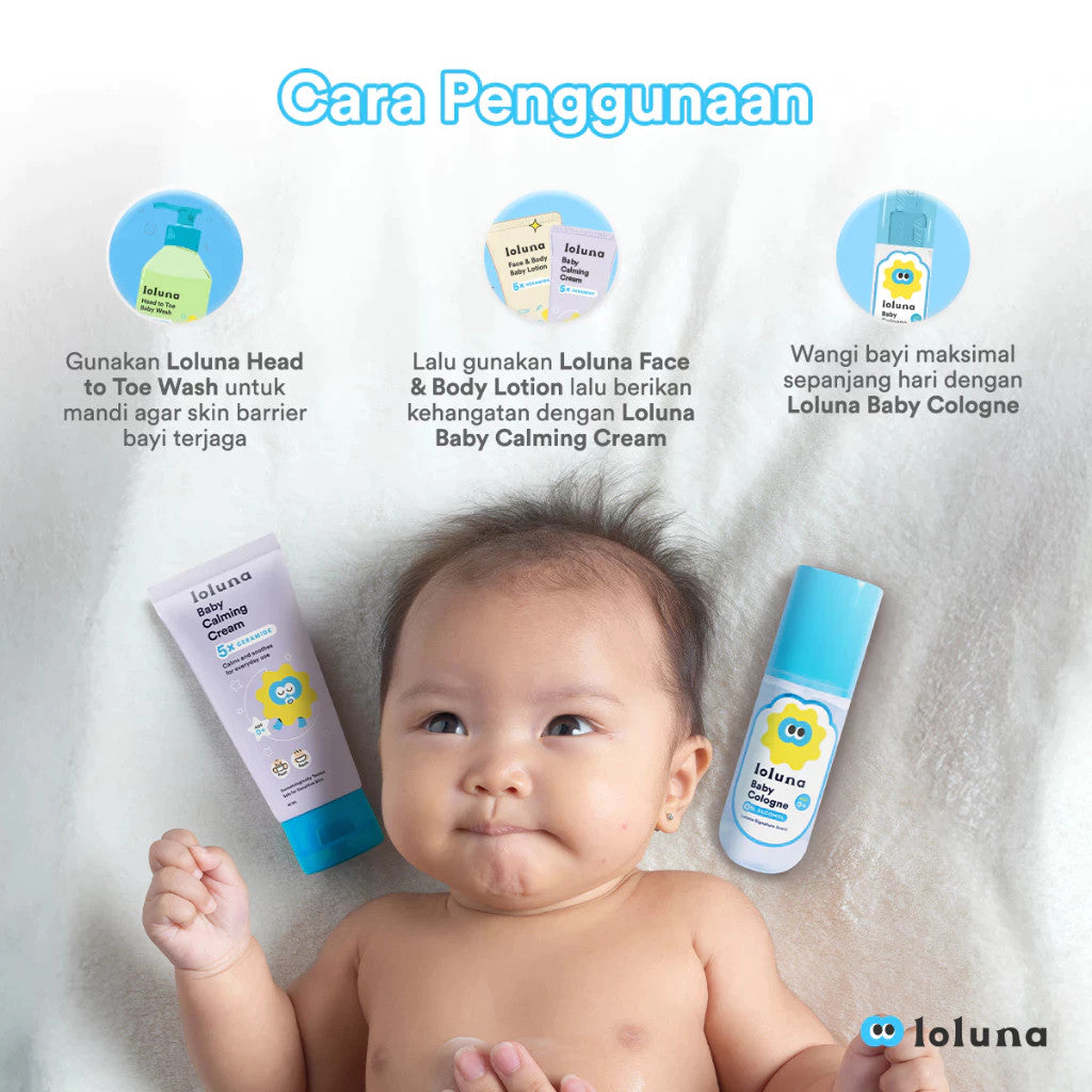 Loluna Baby Cologne 100ml-Parfum Bayi tahan lama untuk Kulit Sensitif-Non Alkohol/Aman untuk newborn