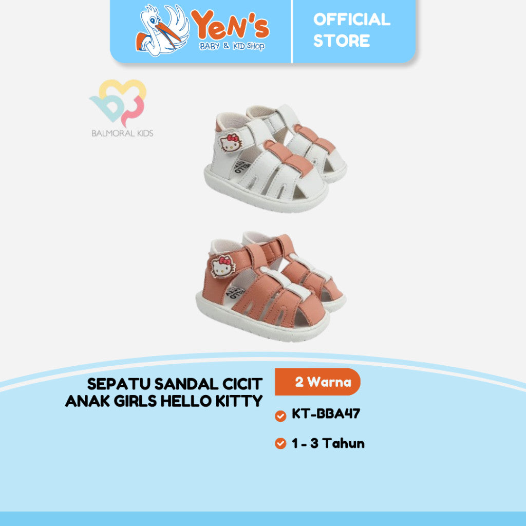 Sepatu Sandal Cicit Anak Girls Hello Kitty Usia 1 - 3 Tahun  Balmoral Kids KT-BBA47