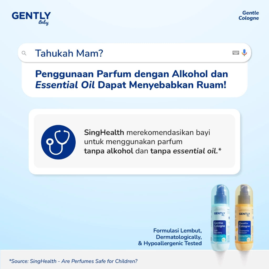 GENTLY Baby Gentle Cologne 100ml  - Parfum Bayi Non Alkohol -  Newborn & Sensitive-skin Friendly
