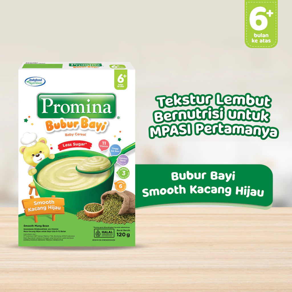 Promina Bubur Bayi 6+ Smooth Kacang Hijau Box 120 g / Promina Bubur Bayi 6+ Banana Milk Box 120 g