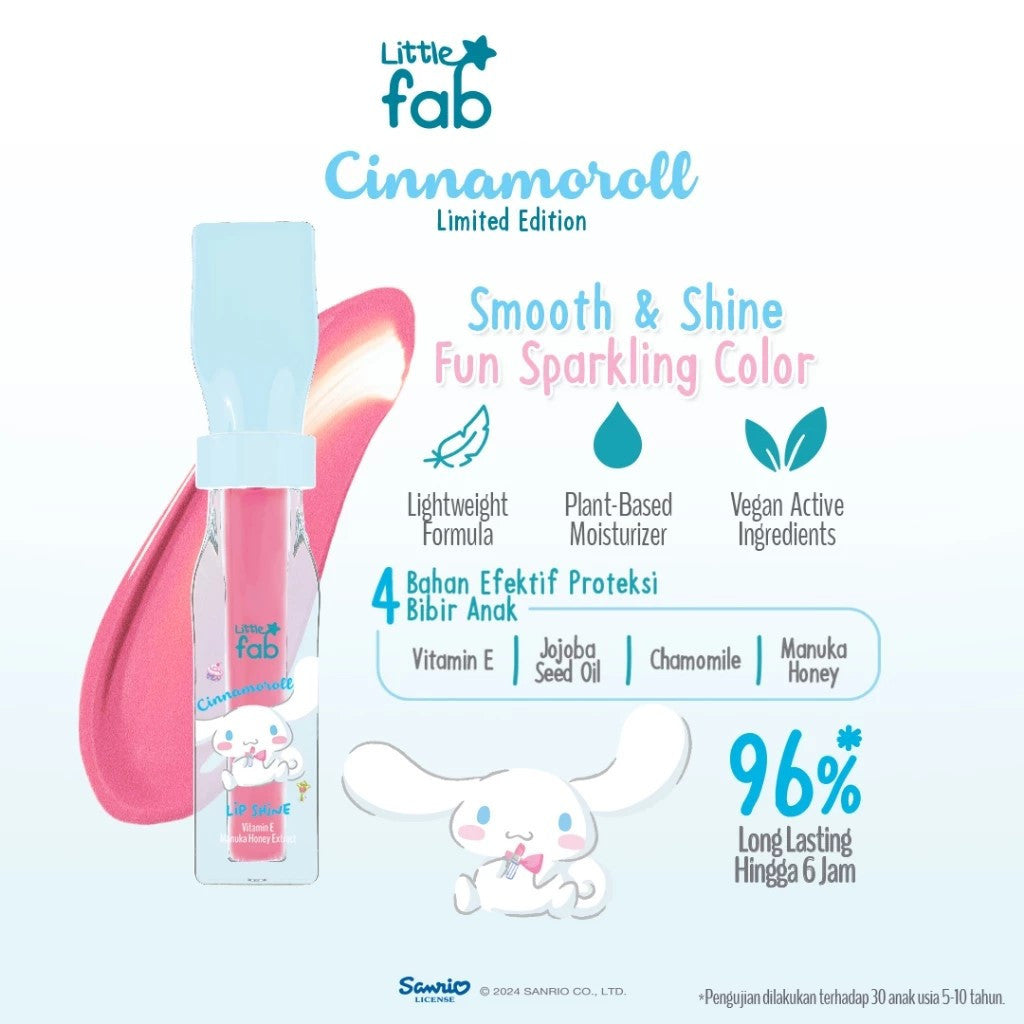 Little Fab Kids - Lip Shine 4GR - Limited Edition Kuromi & Cinnamoroll