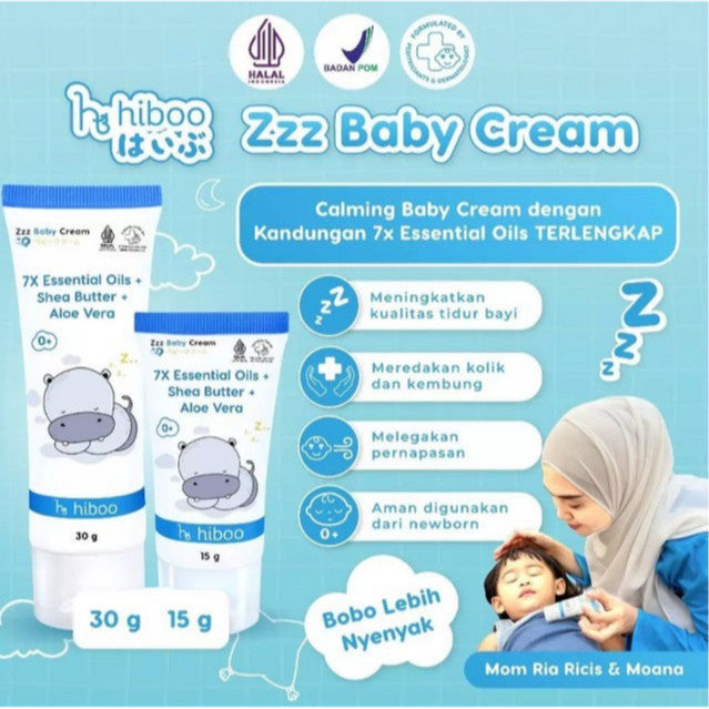 hiboo Deep Sleep Baby Cream 30g+15g 7X Essential Tidur & Kolik Calming Baby Cream Skincare Anak Bayi