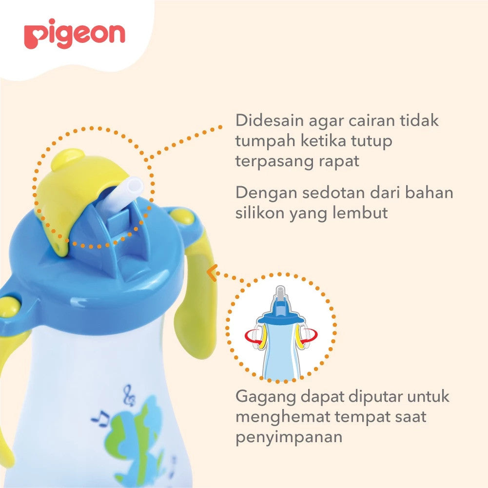 PIGEON Tall Straw Bottle | Botol Minum Bayi 300ml BPA FREE