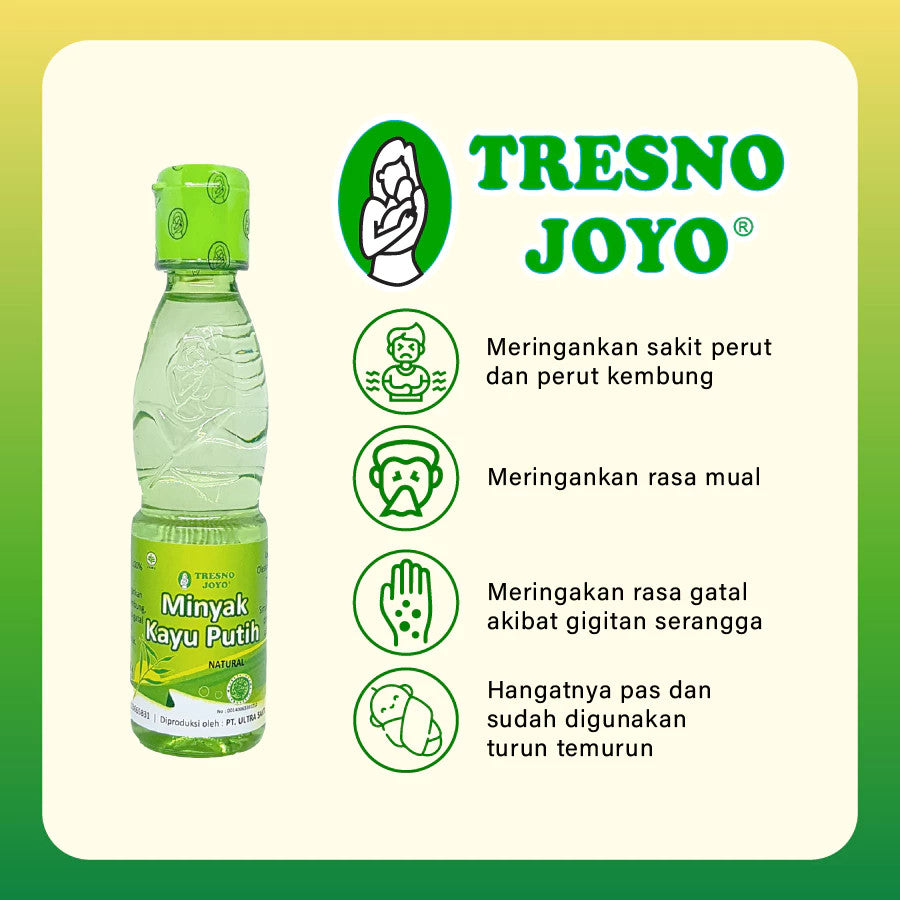 Tresno Joyo Minyak Kayu Putih 60ml / 120ml - Meringankan Sakit Perut dan Mual