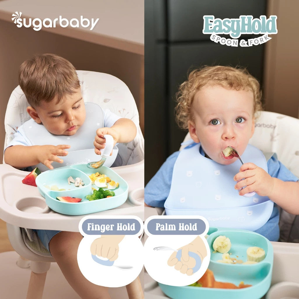 Sugarbaby Easy Hold Spoon & Fork / Sendok MPASI / Sendok Training Makan Bayi BPA FREE