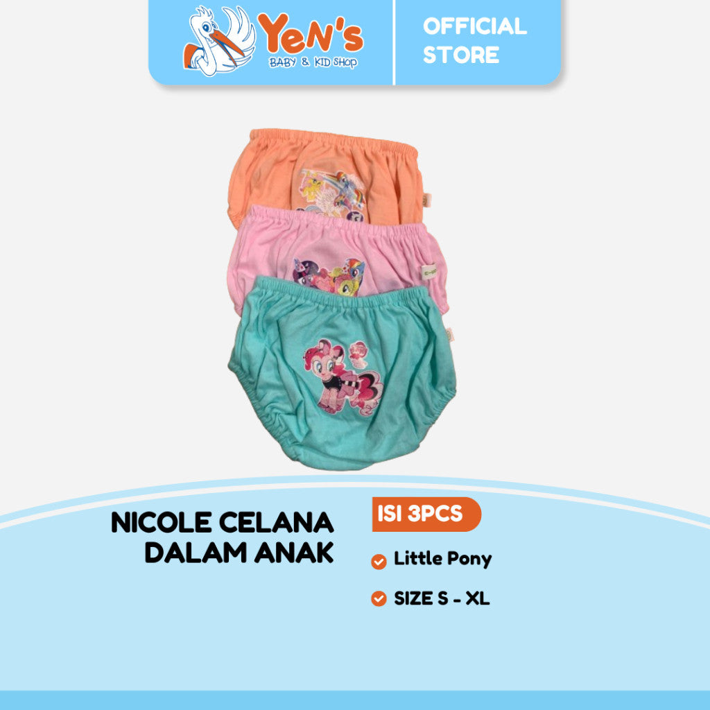 NICOLE CELANA DALAM ANAK PEREMPUAN LITTLE PONNY SERIES