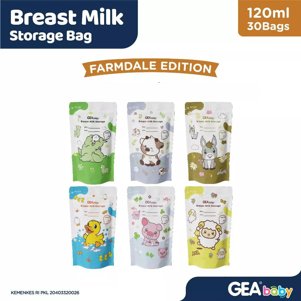 GEA Baby premium breast milk storage bag 120ml  / Kantong Asi Pouch Farmdale Edition
