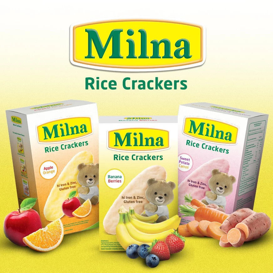 Milna Rice Crackers 20gr (5x4gr ) / Camilan bayi rice crackers