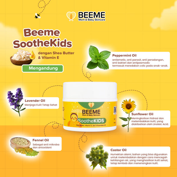 Beeme SootheBaby and SootheKids Balm 15g | Balm Penghangat dan Anti Kolik 0+ Bulan