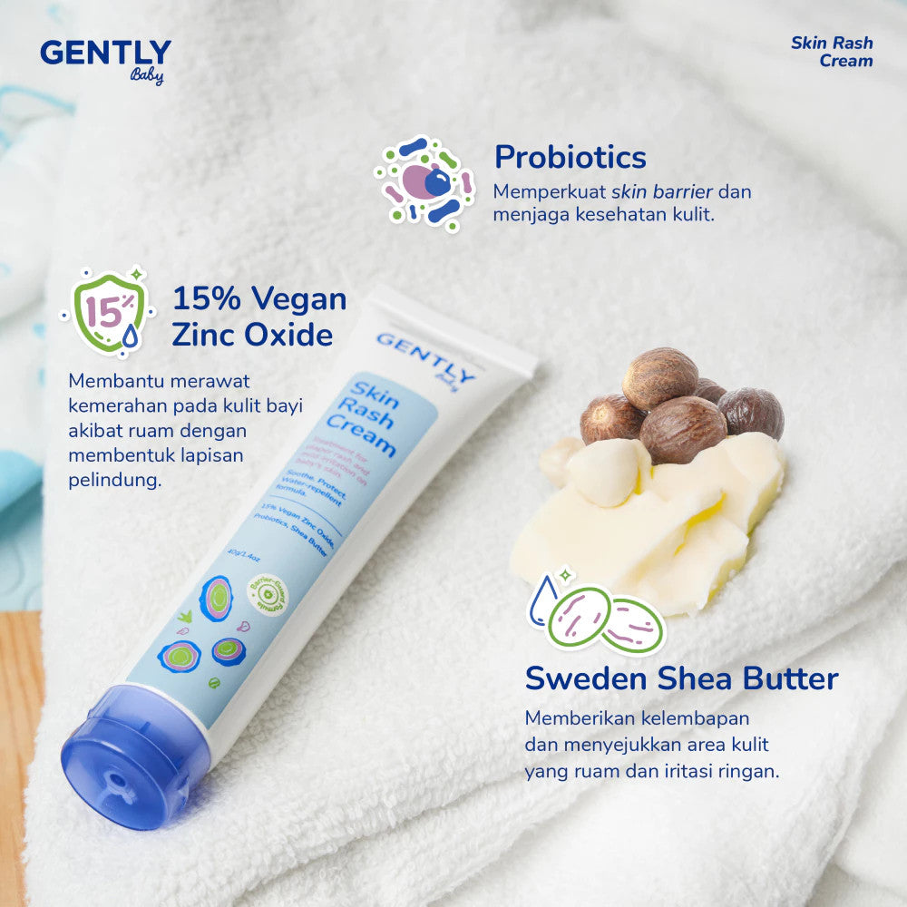 Gently Baby Rash Cream 50 gr / Krim Pereda Ruam Popok pada Bayi