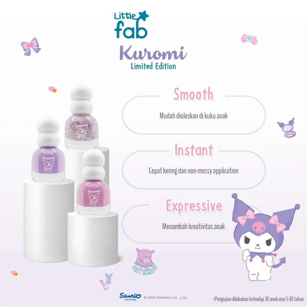 Little Fab Kids - Water Gel Peel-Off Nail Polish Set Cinnamorol / Kuromi / Callie