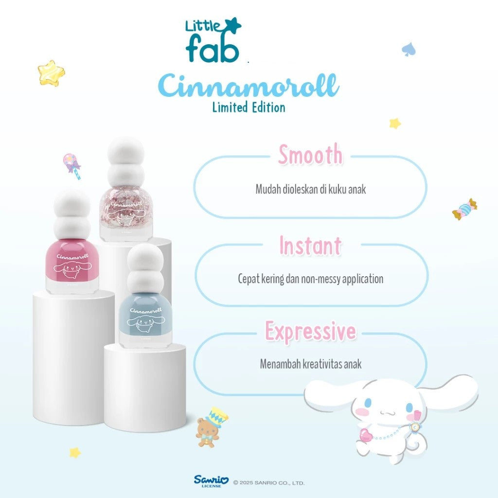 Little Fab Kids - Water Gel Peel-Off Nail Polish Set Cinnamorol / Kuromi / Callie