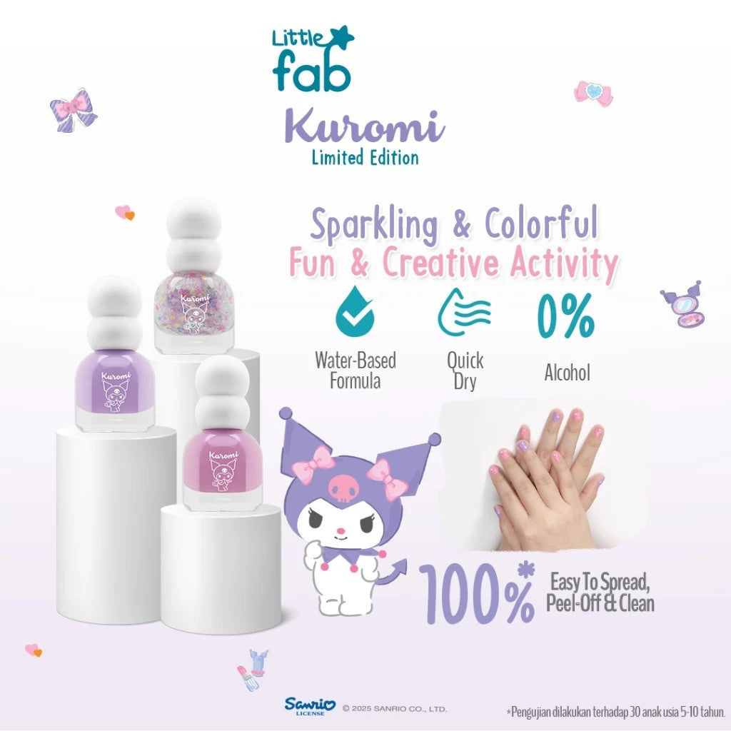 Little Fab Kids - Water Gel Peel-Off Nail Polish Set Cinnamorol / Kuromi / Callie