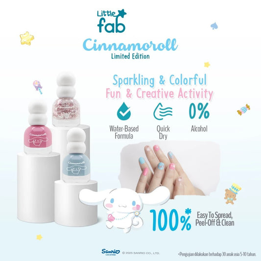 Little Fab Kids - Water Gel Peel-Off Nail Polish Set Cinnamorol / Kuromi / Callie